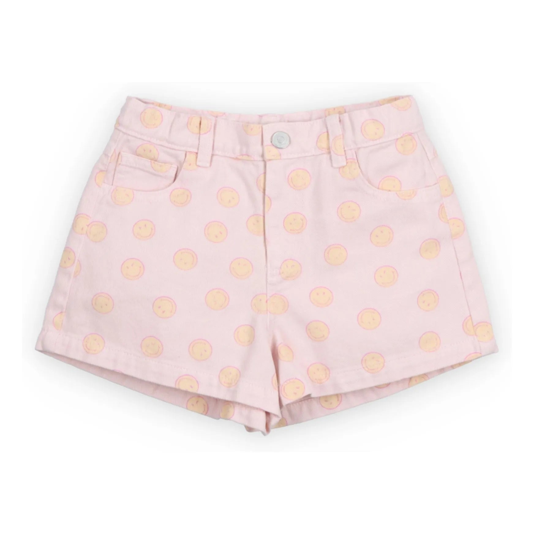 the new society - Denim Smiley Pamuklu Şort BCI | Soluk Pembe