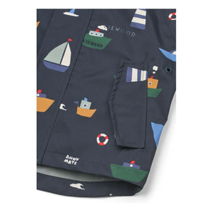 Liewood - Manu Bateaux Recycled Fiber Rain Set | Navy Blue