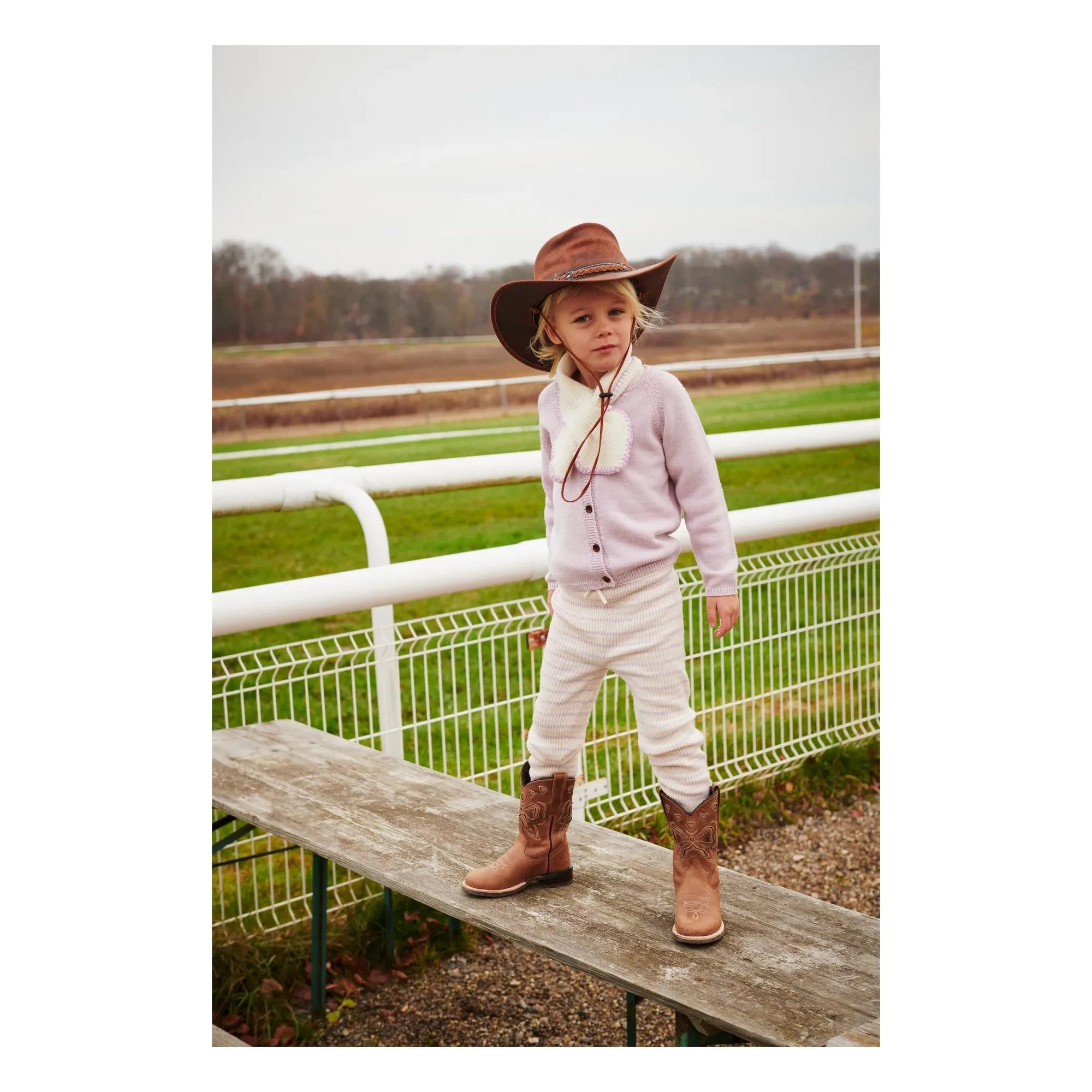 Copenhagen Colors - Merino Wool Striped Leggings | Lilac