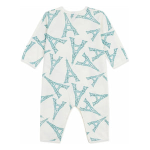 Petit Bateau - Paçasız Pijama İyi Uyuyun Eyfel Kulesi | Beyaz