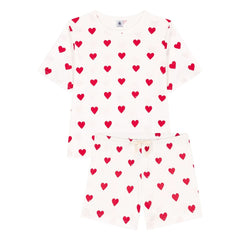 Petit Bateau – Schlafshorts mit Herzchen – Damenkollektion | Weiß