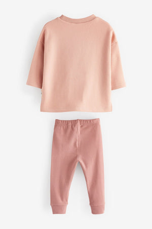 Next - Soft Pembe Kazak ve Tayt Eşofman Takımı