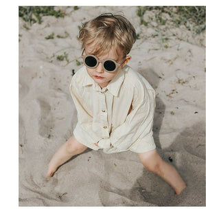 Dinossi - Sürdürülebilir Çocuk Güneş Gözlüğü Yuvarlak Model - Kahverengi