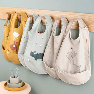 Done By Deer Bib with Velcro 2 Pack - Croco Green-Bibs-Croco Green- | Natural Baby Shower