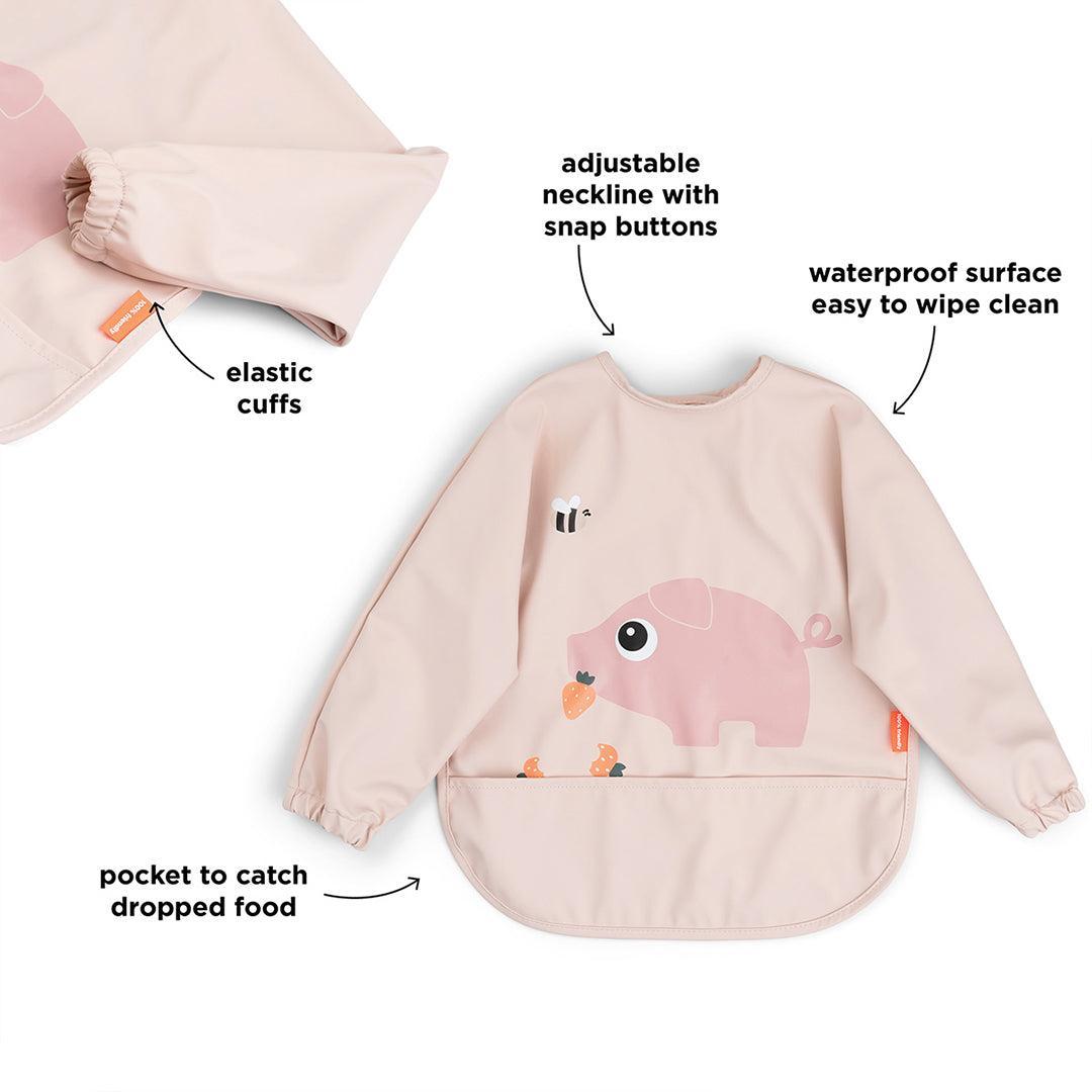 Done By Deer Sleeved Pocket Bib - Tiny Farm Powder-Bibs-Tiny Farm Powder- | Natural Baby Shower