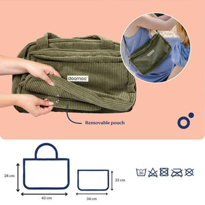 Doomoo Changing Bag - Fluffy Corduroy Khaki-Changing Bags-Fluffy Corduroy Khaki- | Natural Baby Shower