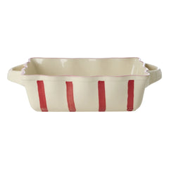 Rice - Striped Stoneware Baking Dish | Red