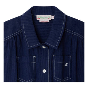 Bonpoint - Denim Lania organik pamuklu tulum | İndigo mavi
