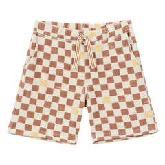 Arsène et Les Pipelettes - Damier Terry Bermuda Shorts | Brown