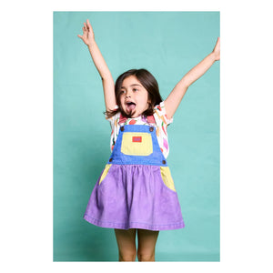 Favorite People - Colorblock Mozzarella Salopet Elbise | Mor