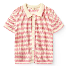 Copenhagen Colors - Organic Cotton Crochet Short Sleeve Cardigan | Ecru
