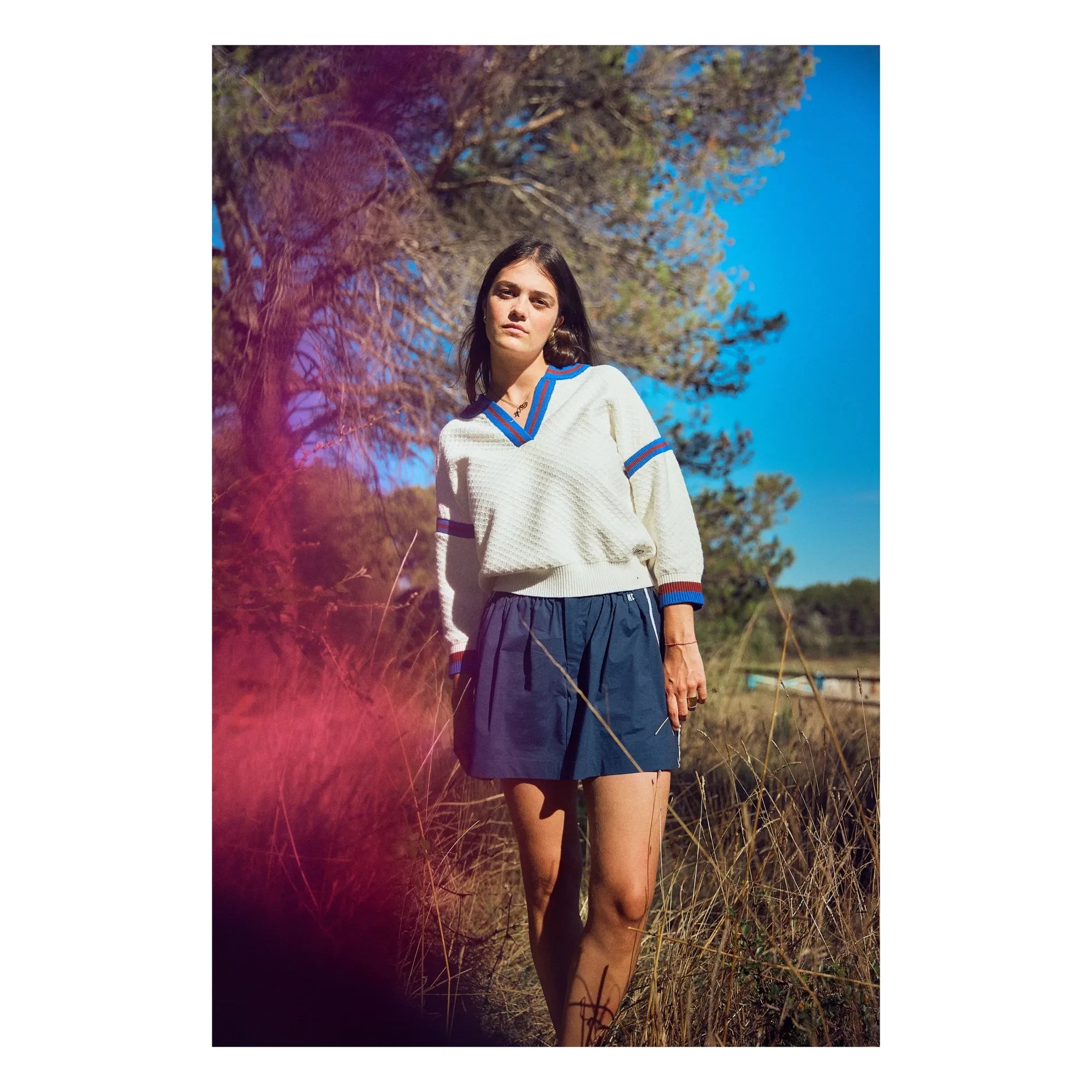 Indee - Vasislas Bestickter Minirock | Marineblau