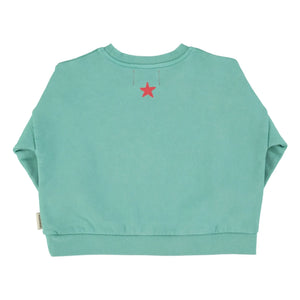 Piupiuchick - Peace Bio-Baumwoll-Sweatshirt | Türkis