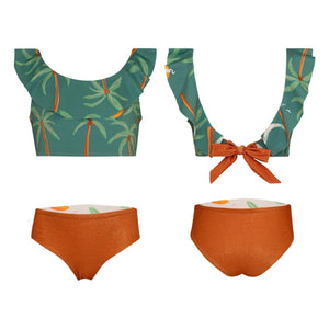 Pepita & Me - Ilana Palm Ruffled Swimsuit | Green