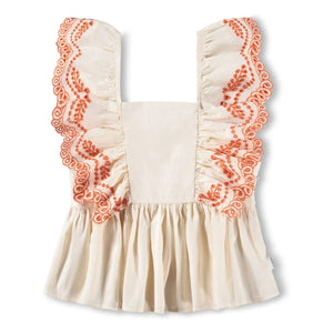 Molo - Volants Rosamond Conton Organic Top | Ivory