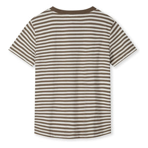 Gray Label - Oversized Striped Organic Cotton T-shirt | Khaki Brown