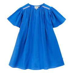 Arsène et Les Pipelettes - Organic Cotton Voile Ruffled Dress | Azure Blue