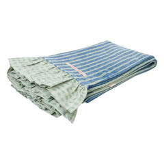 Jera Mini - Striped Ruffle Towel Beach Towel | Almond green