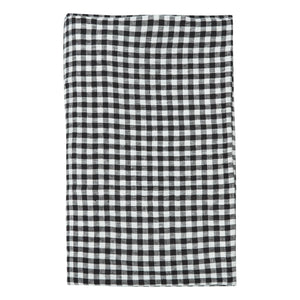 Gabrielle Paris - Gingham Washed Linen Tablecloth | Black