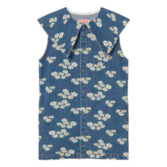 Tinycottons - Kot Oversize Yaka Papatya Elbise | Mavi