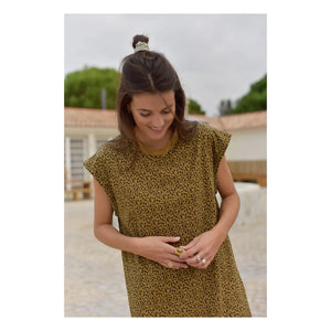 Marlot Paris - Constance Mini Leopard Organic Cotton Dress - Women's Collection | Brown