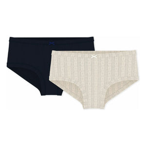 Petit Bateau - Set of 2 high-waisted openwork briefs | Ecru