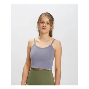 Matona - Organic Cotton Crop Tank Top | Gray Blue