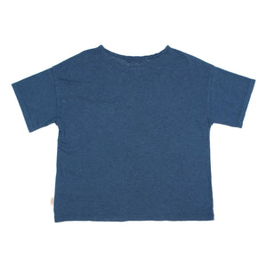Búho - Leinen-Taschen-T-Shirt | Marineblau