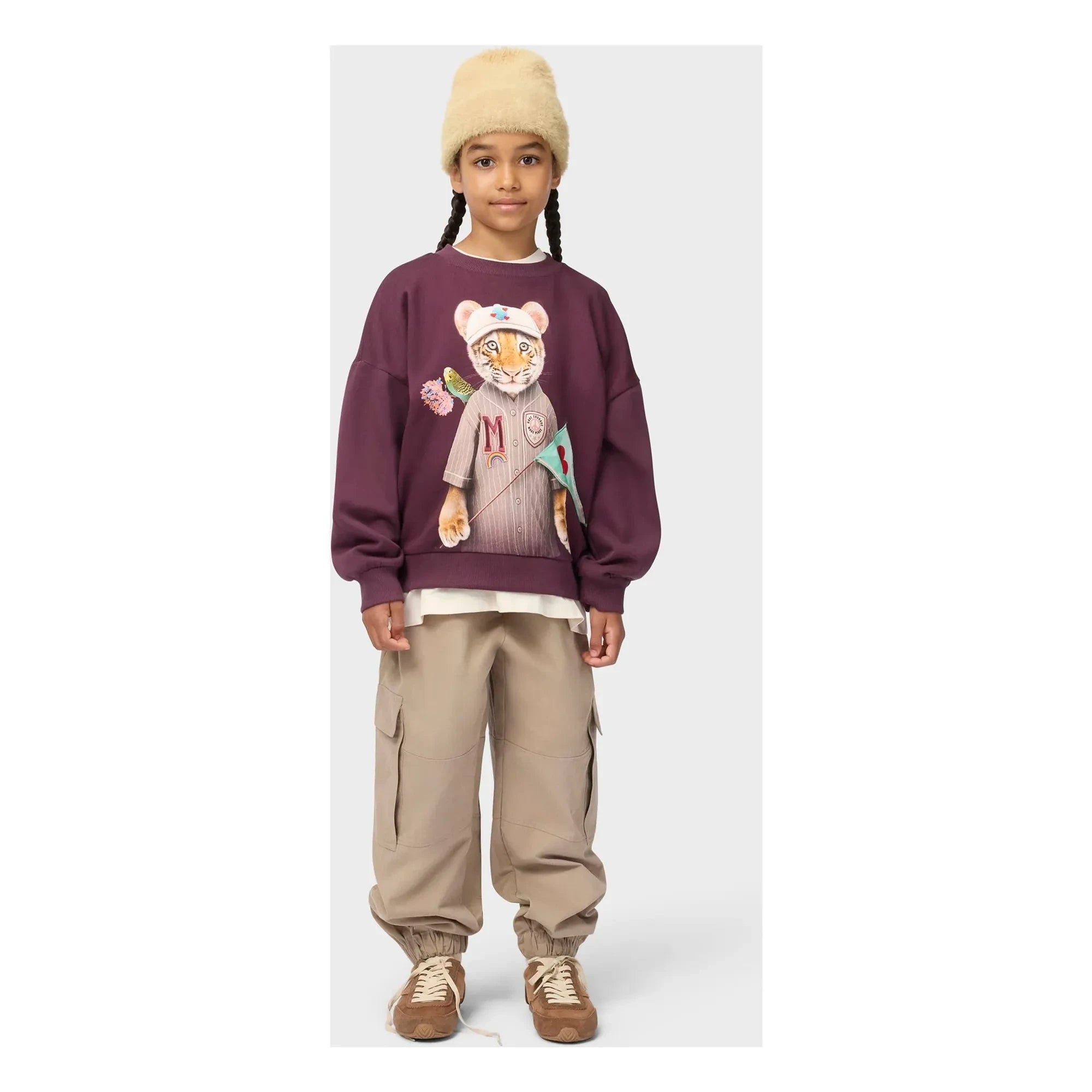 Molo - Maxi Tigre organic cotton sweater | Burgundy