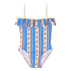 birinit - Sena Striped Baby Swimsuit | Azure Blue