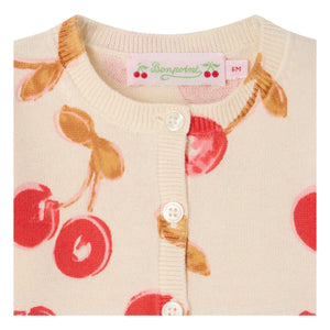 Bonpoint - Teyana Cerises Organic Cotton Cardigan | Red