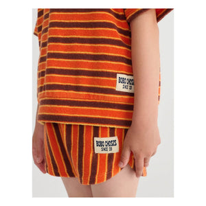 Bobo Choses – Gestreifte Frottee-Shorts | Orange
