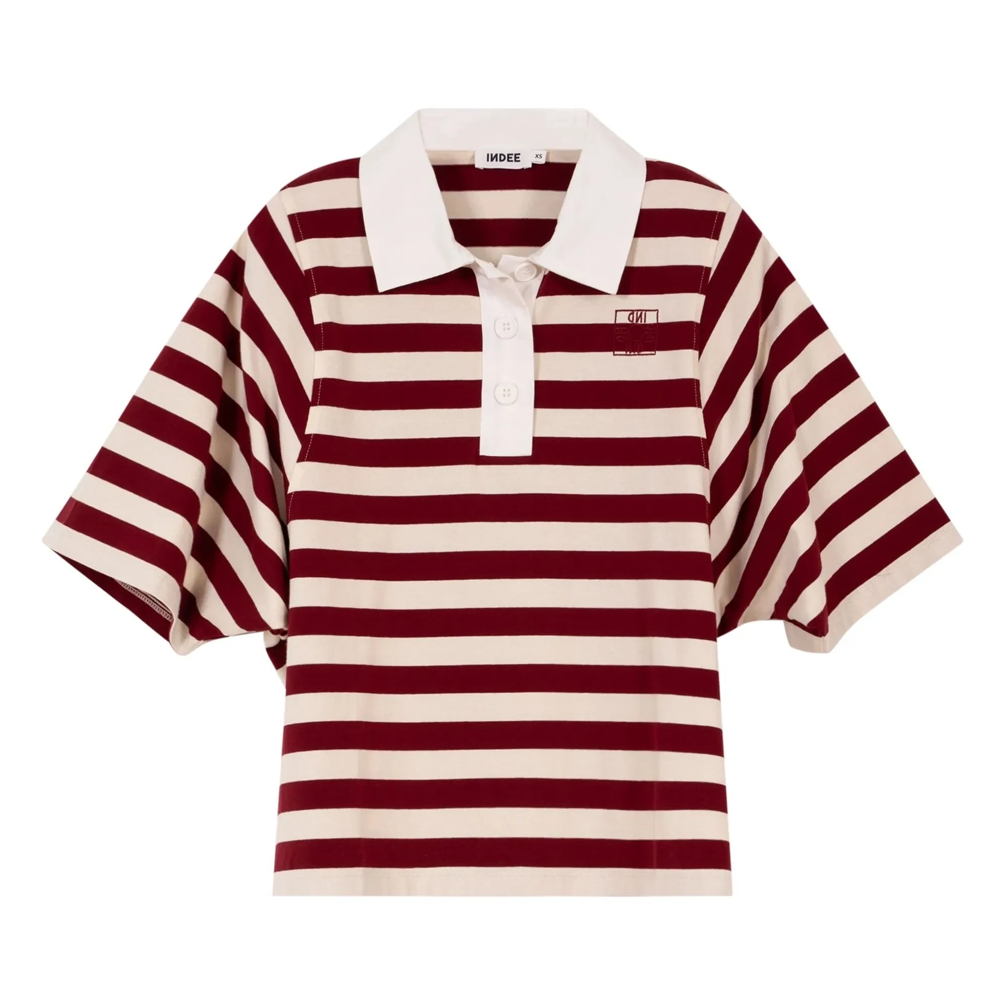Indee - Çizgili polo tişört | Bordo