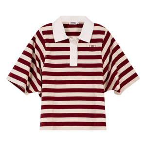 Indee - Gestreiftes Poloshirt | Bordeaux