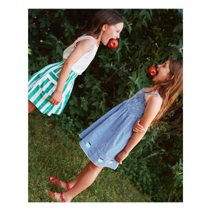 Goldie + Ace - Gingham Gerafftes Kleid | Blau