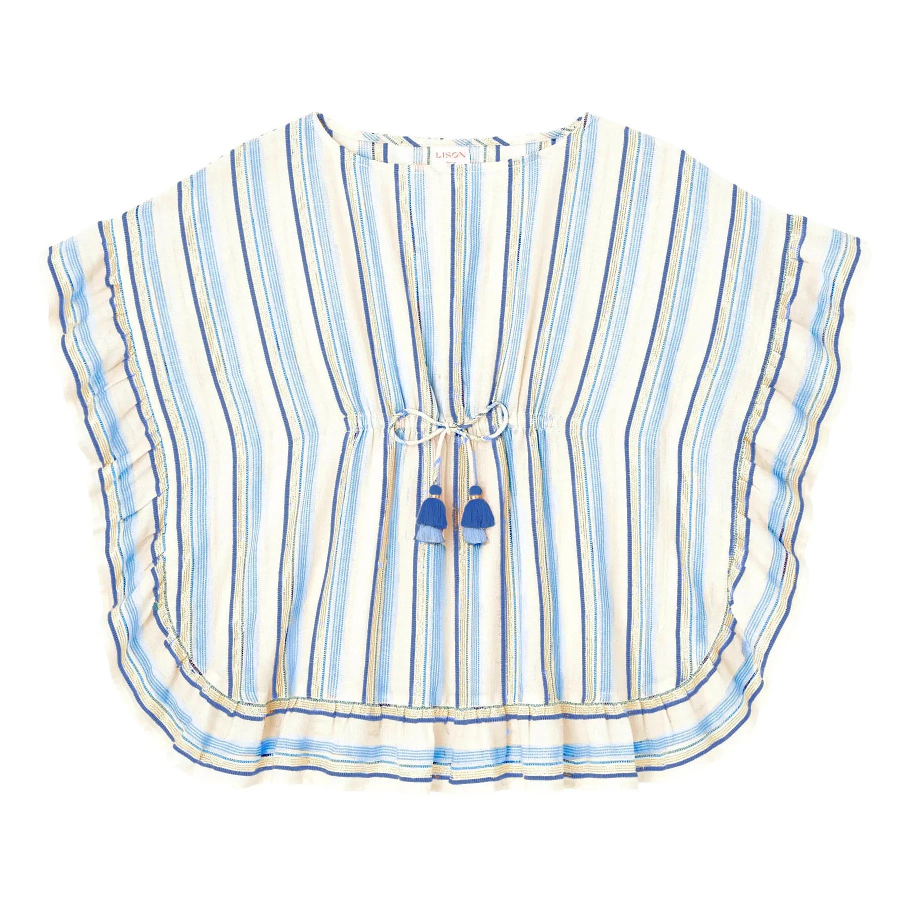 Lison Paris - Çizgili Metalik Kaftan | Bej