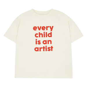 The Campamento - Oversize Tişört Every Child Is An Artist Organik pamuk | Ekru