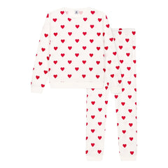 Petit Bateau - Herz-Pyjama-Set - Damenkollektion | Weiß