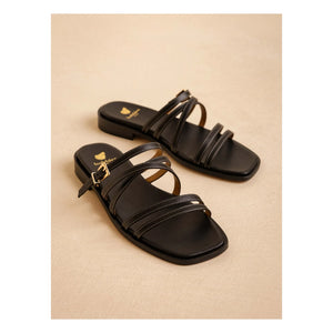 Bobbies - Isys Ledersandalen | Schwarz