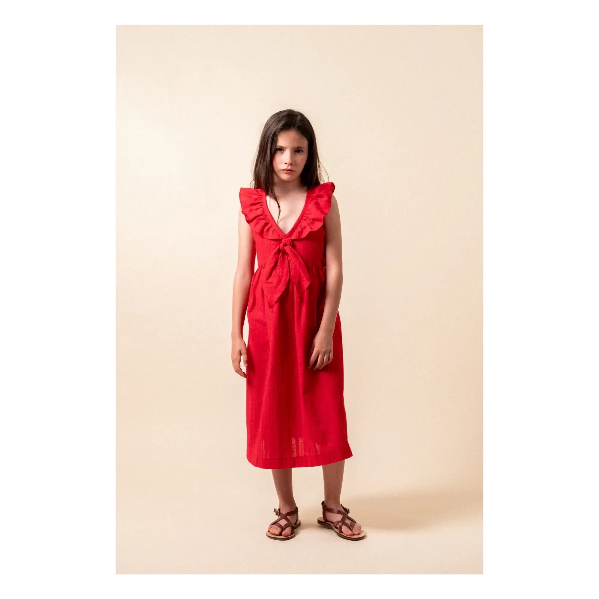 birinit - Chili Midikleid Bio-Baumwolle | Rot