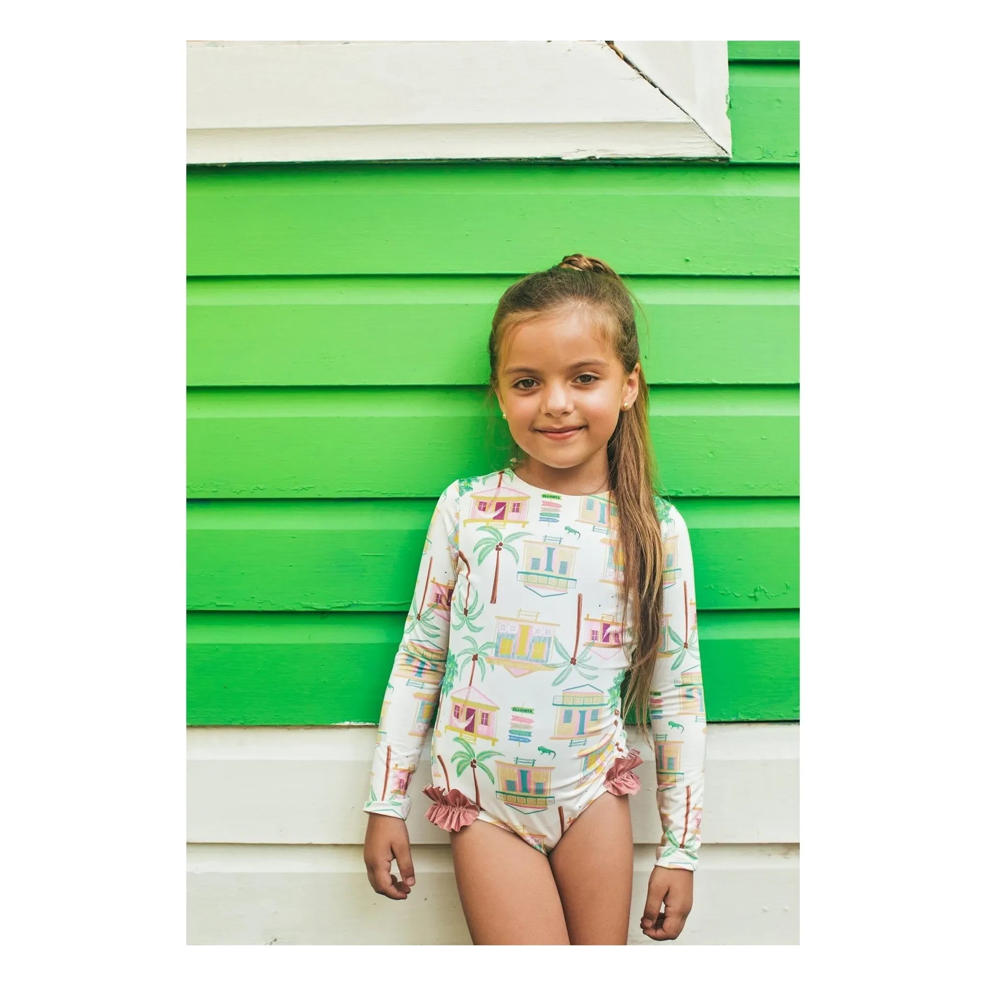 Pepita & Me - Alana Island Long Sleeve Swimsuit | Ecru