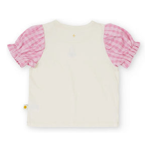 Goldie + Ace – Vichy Ballonarm T-Shirt | Creme