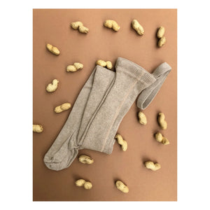 Silly Silas - Organic Cotton Striped Suspender Tights | Beige