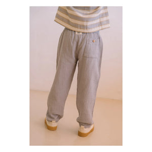 Studio Bohème - Cousin Gaze Organic Cotton Waffle Pants | Gray Blue