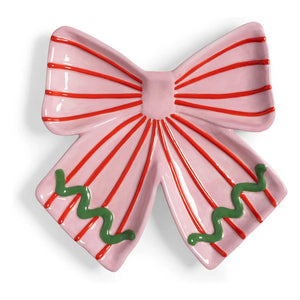 &Klevering - Gestreiftes Tablett | Pink
