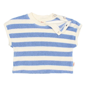 Búho - Striped Organic Cotton T-Shirt | Light Blue