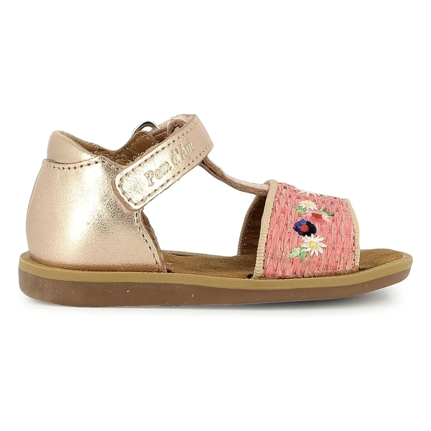 Pom d'Api - Air Natur Fleurs sandaletler | Pembe