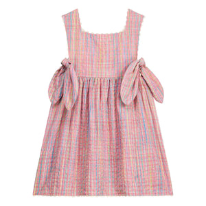 Louise Misha - Aloisa Kariertes Latzkleid | Rosa