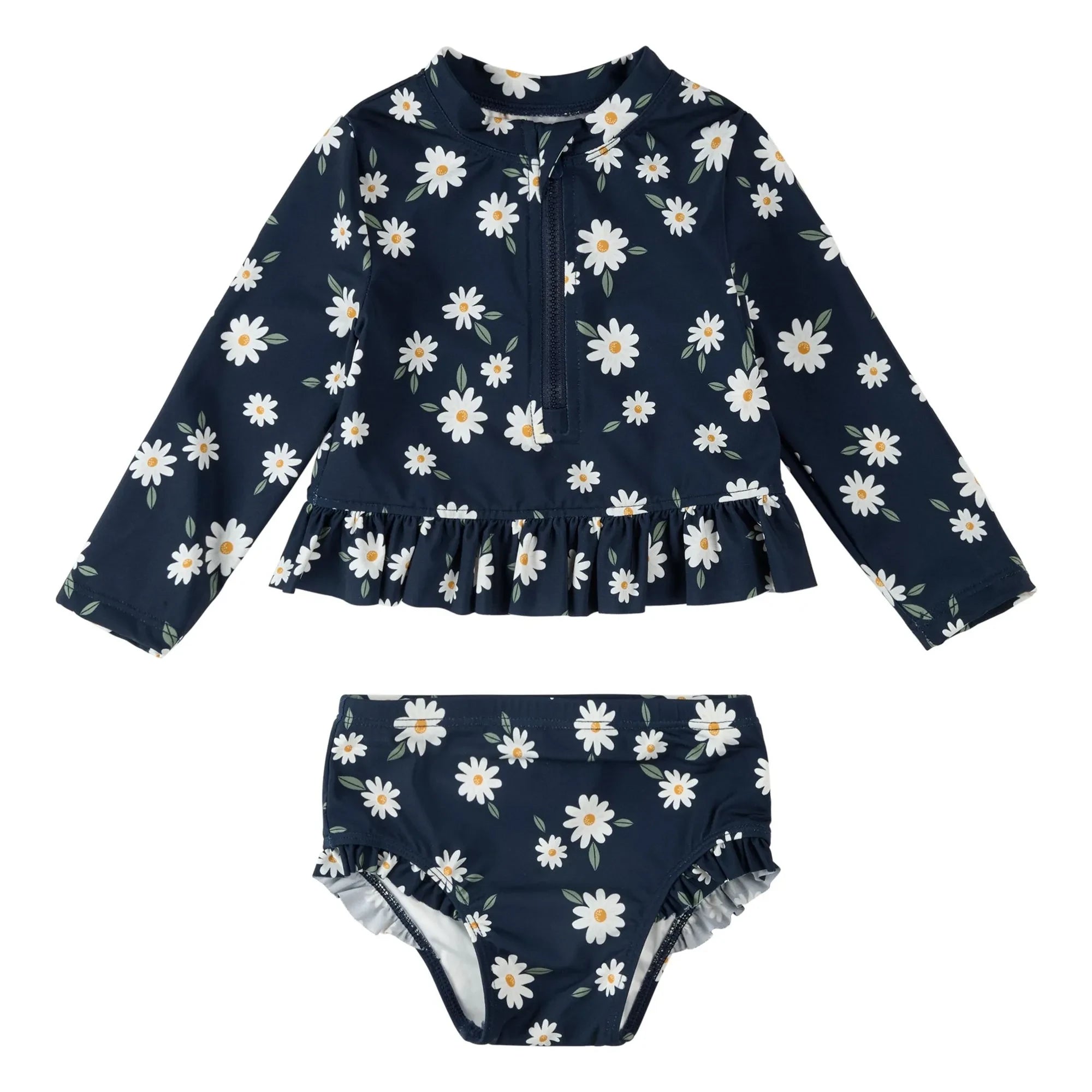 Petit Lem - Floral UV Protection T-Shirt & Panty Set Recycled Fibers | Navy Blue