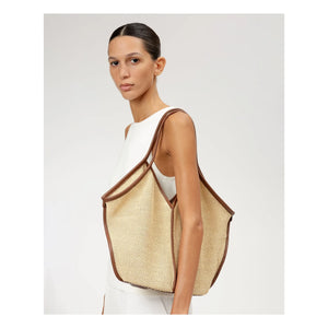 Hereu - Calella Weiche Raffia-Tasche | Beige